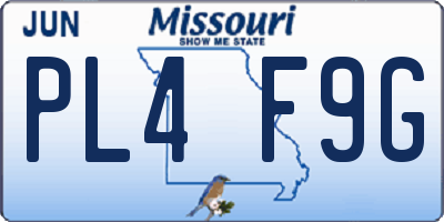 MO license plate PL4F9G