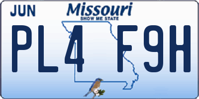 MO license plate PL4F9H
