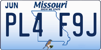 MO license plate PL4F9J