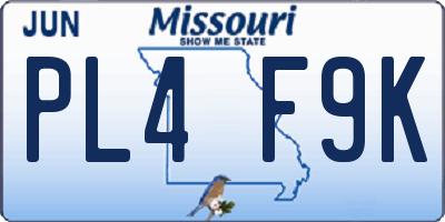 MO license plate PL4F9K