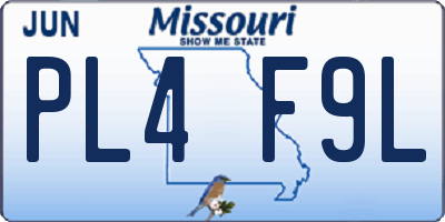 MO license plate PL4F9L
