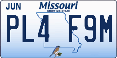 MO license plate PL4F9M