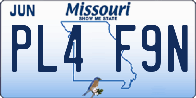 MO license plate PL4F9N