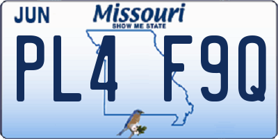 MO license plate PL4F9Q