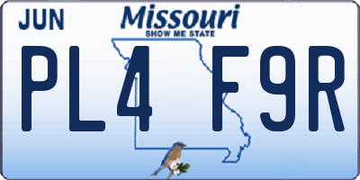 MO license plate PL4F9R