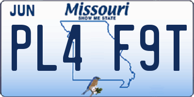 MO license plate PL4F9T