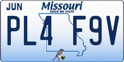 MO license plate PL4F9V
