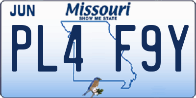MO license plate PL4F9Y