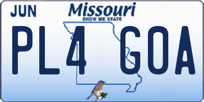 MO license plate PL4G0A