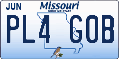 MO license plate PL4G0B