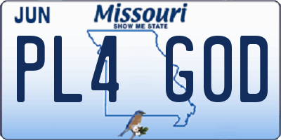 MO license plate PL4G0D