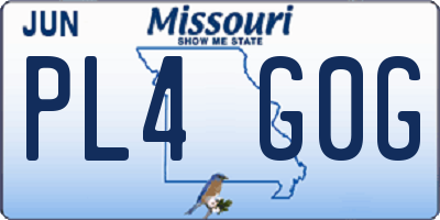 MO license plate PL4G0G
