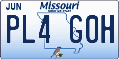 MO license plate PL4G0H