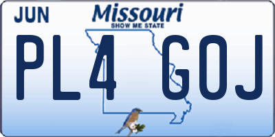 MO license plate PL4G0J