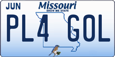 MO license plate PL4G0L