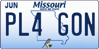 MO license plate PL4G0N