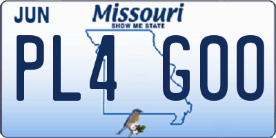 MO license plate PL4G0O