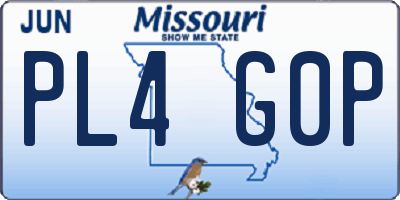 MO license plate PL4G0P