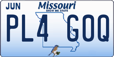 MO license plate PL4G0Q