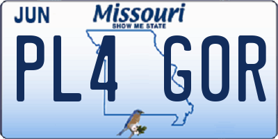 MO license plate PL4G0R