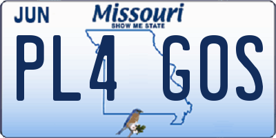 MO license plate PL4G0S