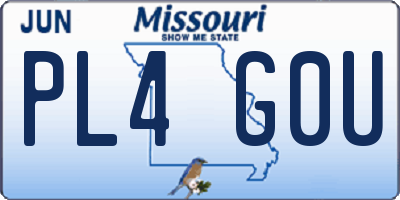 MO license plate PL4G0U