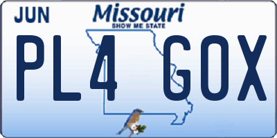 MO license plate PL4G0X