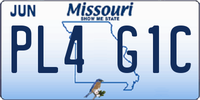 MO license plate PL4G1C
