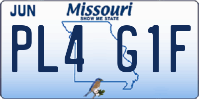 MO license plate PL4G1F