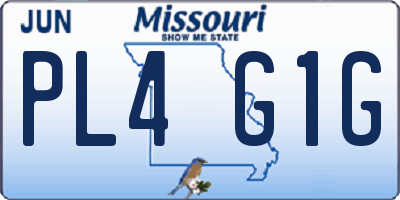 MO license plate PL4G1G