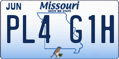MO license plate PL4G1H