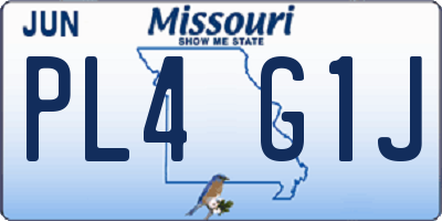 MO license plate PL4G1J