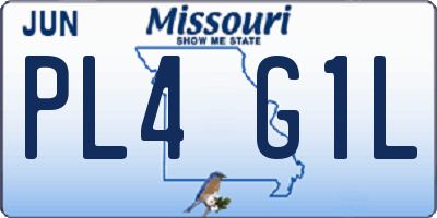 MO license plate PL4G1L
