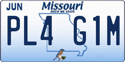MO license plate PL4G1M