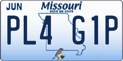MO license plate PL4G1P