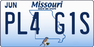 MO license plate PL4G1S