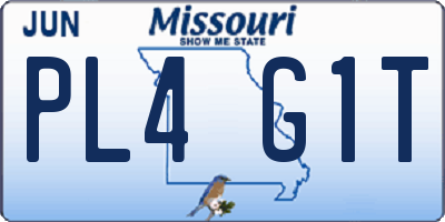 MO license plate PL4G1T