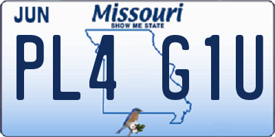 MO license plate PL4G1U