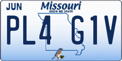 MO license plate PL4G1V