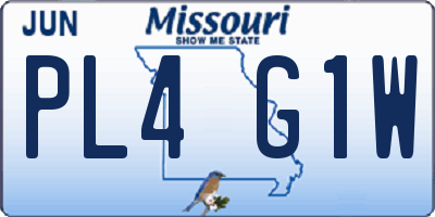 MO license plate PL4G1W