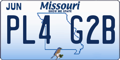 MO license plate PL4G2B