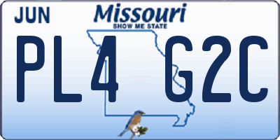 MO license plate PL4G2C