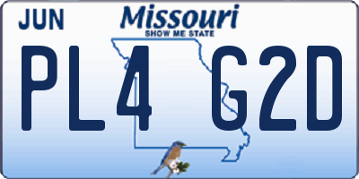 MO license plate PL4G2D