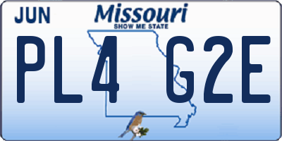 MO license plate PL4G2E