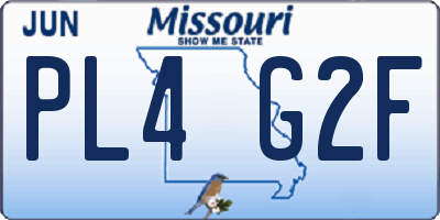 MO license plate PL4G2F