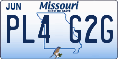 MO license plate PL4G2G