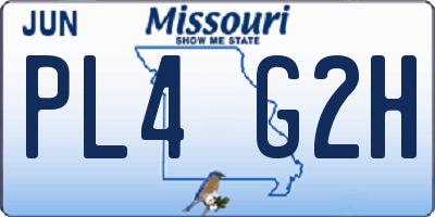 MO license plate PL4G2H