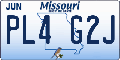 MO license plate PL4G2J