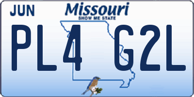 MO license plate PL4G2L