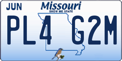 MO license plate PL4G2M